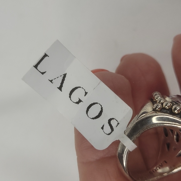 NWOT LAGOS HEAVY BAND Caviar faceted charoite doublet Maya purple silver RING 7 - Picture 12 of 13